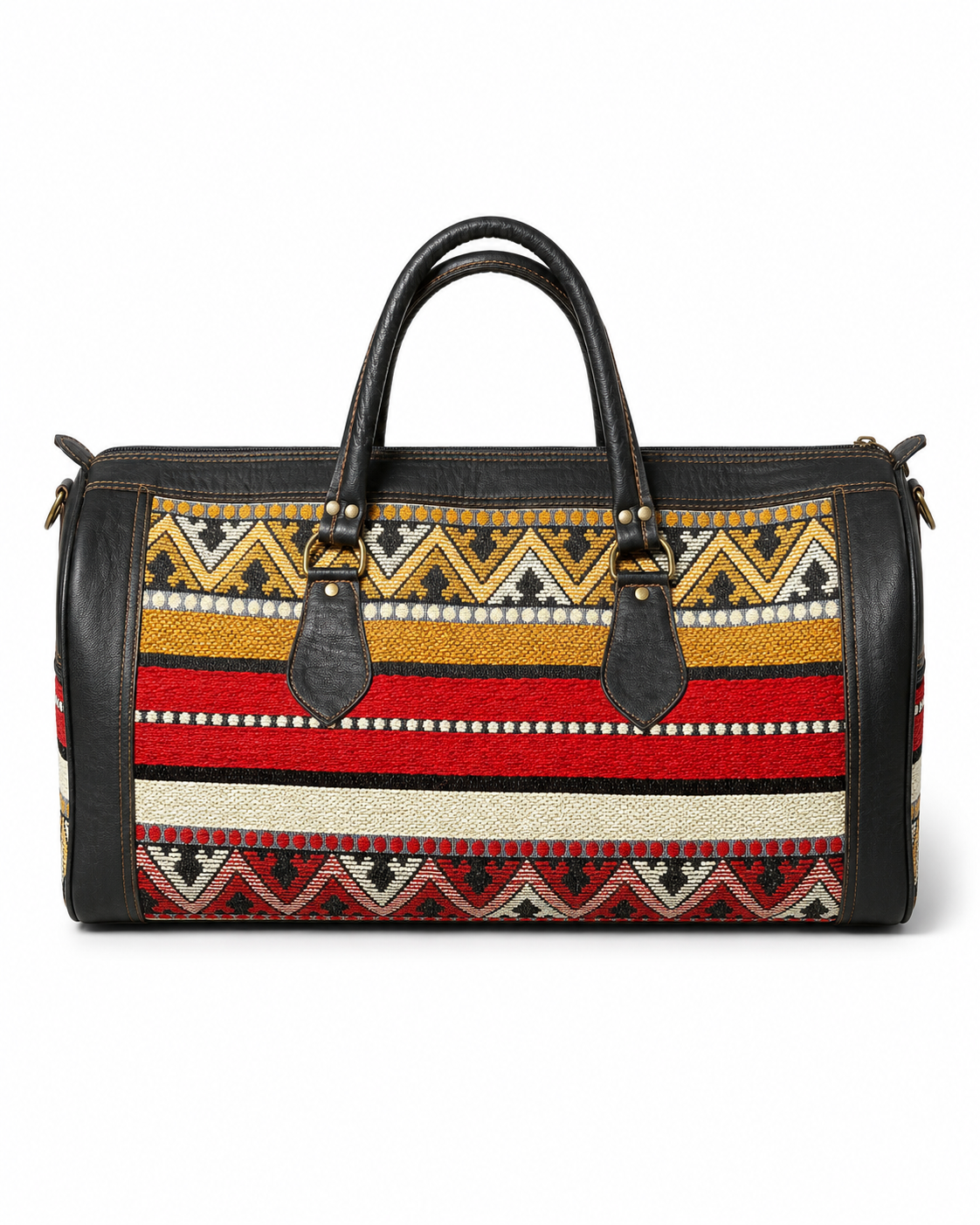 Moroccan Kilim Leather Weekender Bag