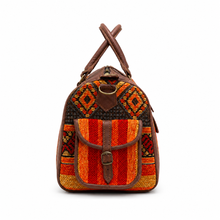 Handmade Moroccan Kilim Leather Weekender Bag – Large