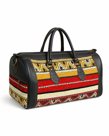 Moroccan Kilim Leather Weekender Bag
