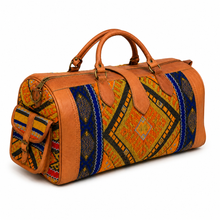 Handmade Moroccan Leather & Kilim Travel Bag – Boho Weekende