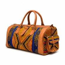 Handmade Moroccan Leather & Kilim Travel Bag – Boho Weekende