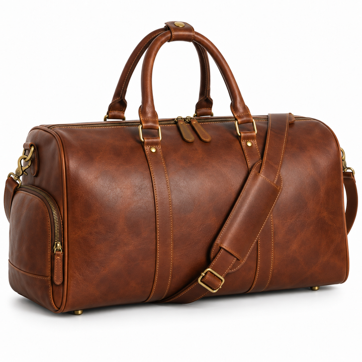 Mens Weekender Bag – Handmade Moroccan Leather Duffle Bag