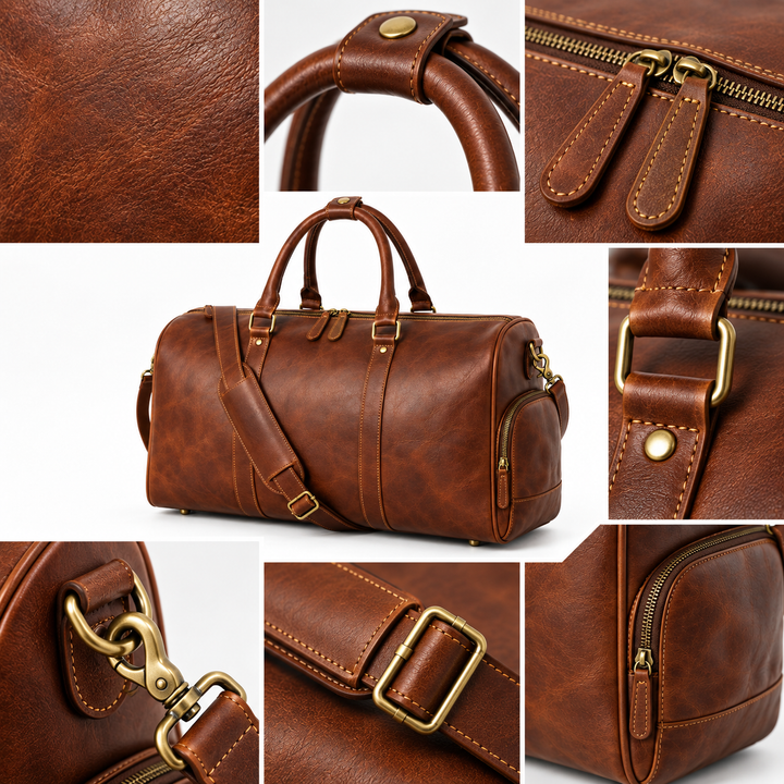 Mens Weekender Bag – Handmade Moroccan Leather Duffle Bag