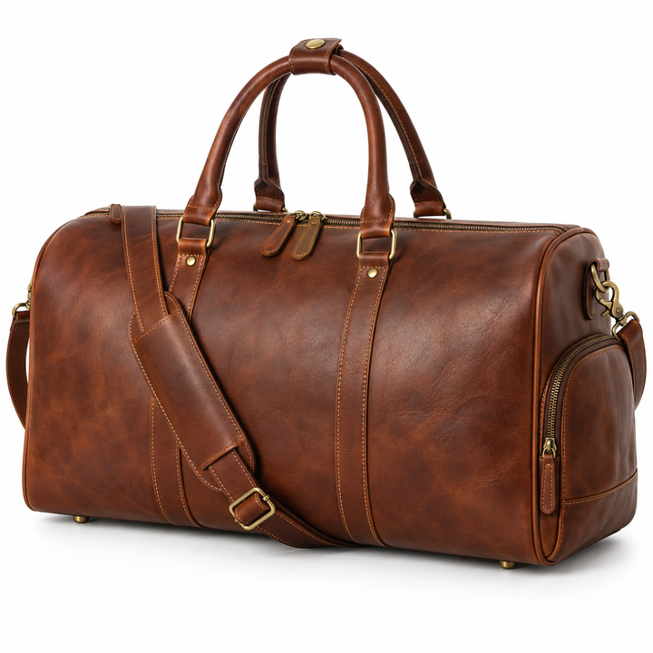 Mens Weekender Bag – Handmade Moroccan Leather Duffle Bag