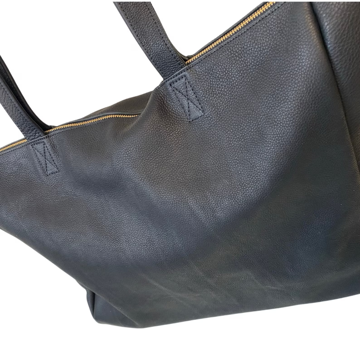 Black Leather Tote Bag for Women – Large Leather Tote Purse | MARQEVEN
